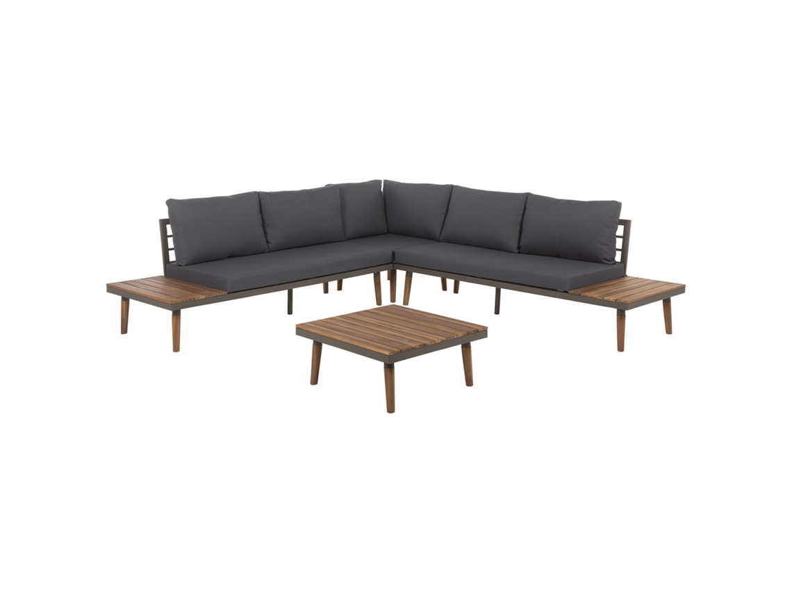Conjunto de jardín en madera de acacia gris BELIANI Corato