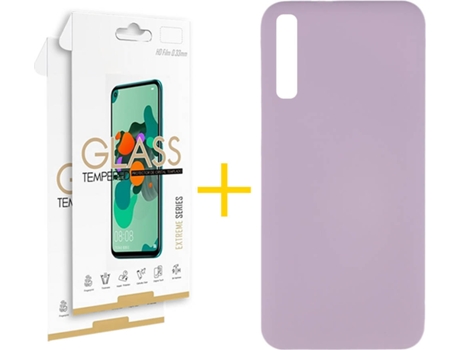 Kit Funda + 2 Protectores de Pantalla Samsung Galaxy A50 SKYHE Silicona Líquida (Morado)