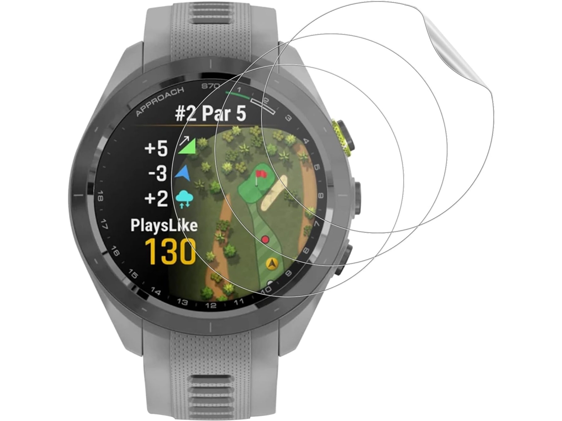 Conjunto de Protectores de Pantalla Approach Sem Bolhas Protetora para Garmin Approach S70 42Mm HONGWE. Hidrogel Transparente (3un)