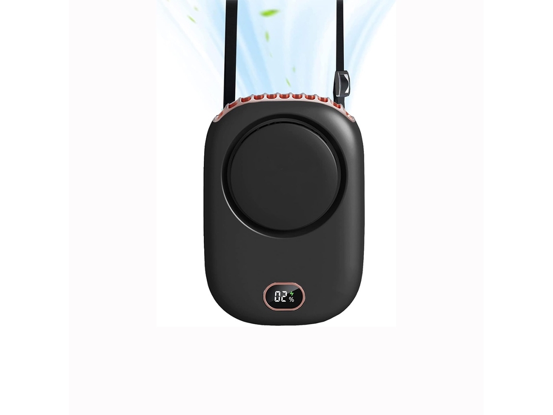 Mini Ventilador Portátil 3 En 1 Con Cordón, 12 Horas De Autonomía, 3 Niveles De Velocidad (negro)
