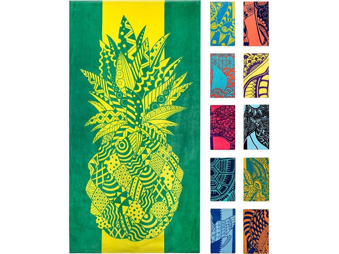 Toalla De Playa Azul Tropical, Diseño Único, Extragrande, Ideal Para Niños Y Adultos.