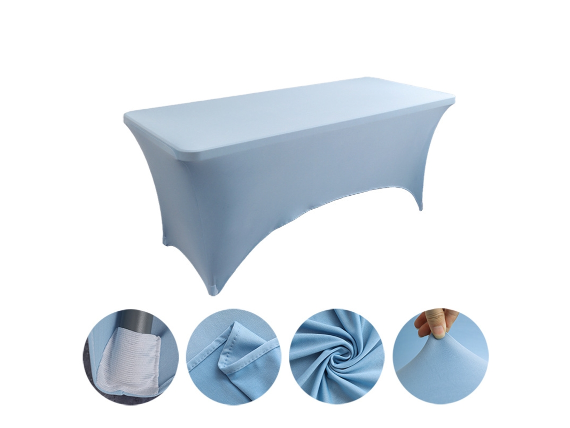 Mantel Rectangular Elástico De Spandex Para Bodas, Banquetes Y Fiestas (azul Cielo/122x75x75cm) Gertiz