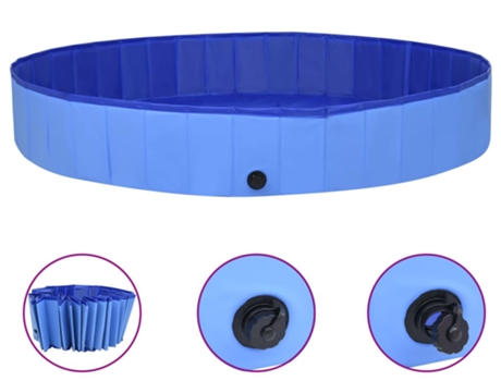 vidaXL Piscina para perros plegable PVC azul 300x40 cm
