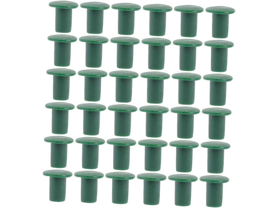 Inoomp 48 Piezas De Tapas De Pvc Para Protección De Plantas, Fijación De Tubo De Bambú, Protección Para Jardín