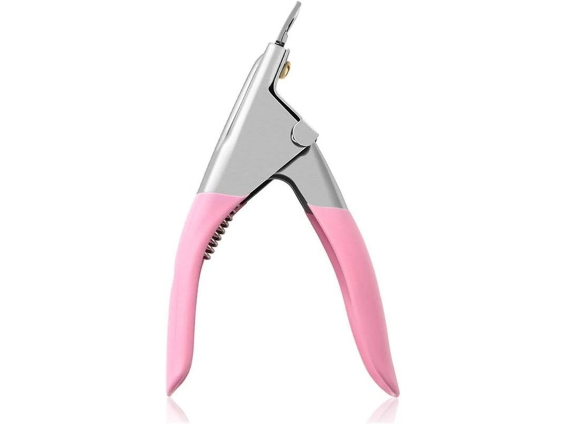 Tijeras De Uñas Profesionales De Acero Inoxidable Con Mango De Silicona Rosa De 125*770 Mm.