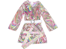 Adorable Conjunto De Vestido Disco Vintage Para Niñas Pequeñas, Manga Larga, 1 Unidad.