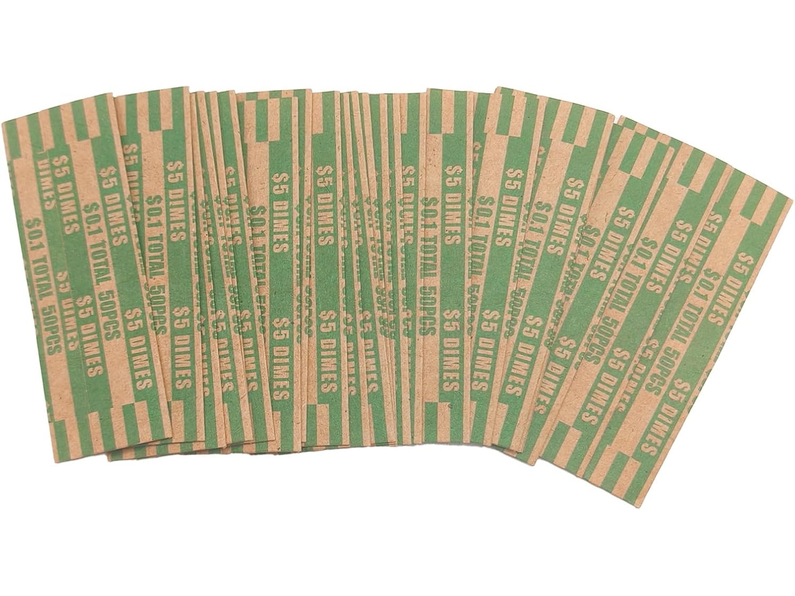 Paquete De 300 Rollos De Papel De Regalo Irrompible Para Monedas.