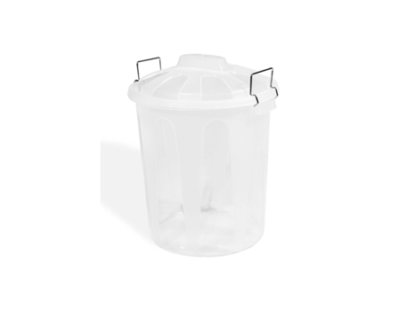 Cubo Basura de plástico Com Tapadera | Cubo almacenaje e reciclar Transparente 21 litros
