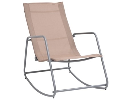MAISON EXCLUSIVE Balancín mecedora de jardín textilene gris taupé 95x54x85 cm