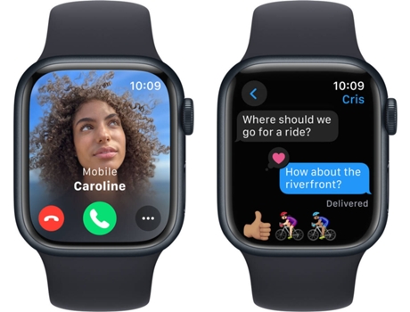 APPLE Watch Series 9 GPS 45 mm Medianoche con Correa Deportiva Medianoche (Talla: S/M)