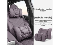 Juego De Almohadas De Soporte Cervical Y Lumbar Henten Home. Material De Cuero Resistente A Las Manchas, Soporte Suave Y Flexible. Morado