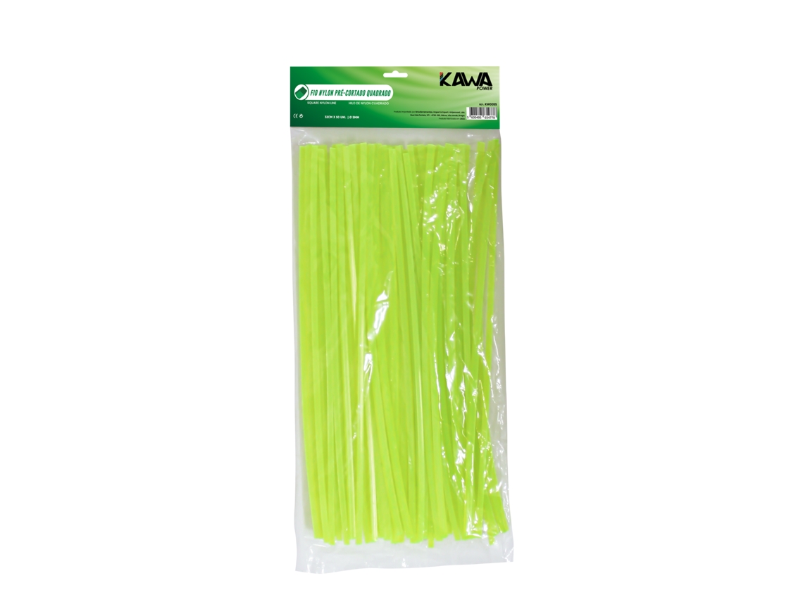Kawapower Hilo De Nylon Precortado Cuadrado 4 Mm (4mm X 32cm X 50 Unid)