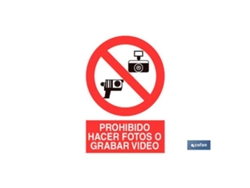 Señal poliestireno 297x210mm prohibido fotos y video