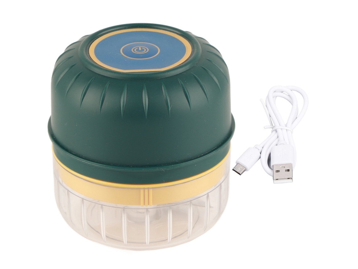 Picadora De Ajos Eléctrica De 250 Ml Con 3 Cuchillas De Acero Inoxidable, Conexión Usb, Resistente Al Agua Y Color Amarillo Limón.