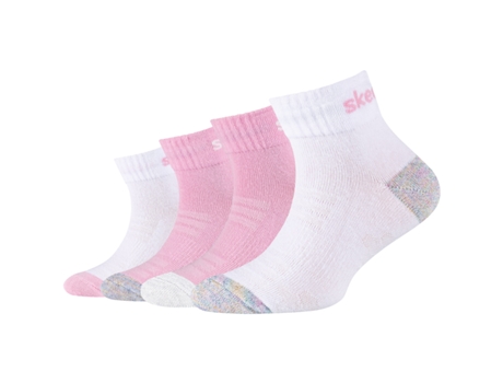 Medias de Niña SKECHERS Mesh Ventilation Quarter Socks Algodón Rosa (27/30)