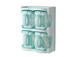 2026da-caja De Sazonamiento Plástico Combinada Multifuncional Con 4 Compartimentos Azul Para Cocina