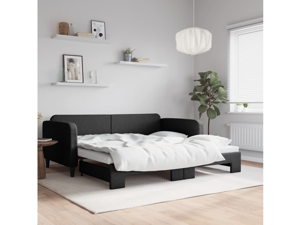 Sofá Cama Nido Tela Negro 100x200 Cm