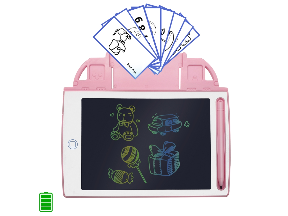 Tableta de escritura y dibujo LCD de 8.4 pulgadas, fondo multicolor. Portátil, con bloqueo de borrado y batería recargable.