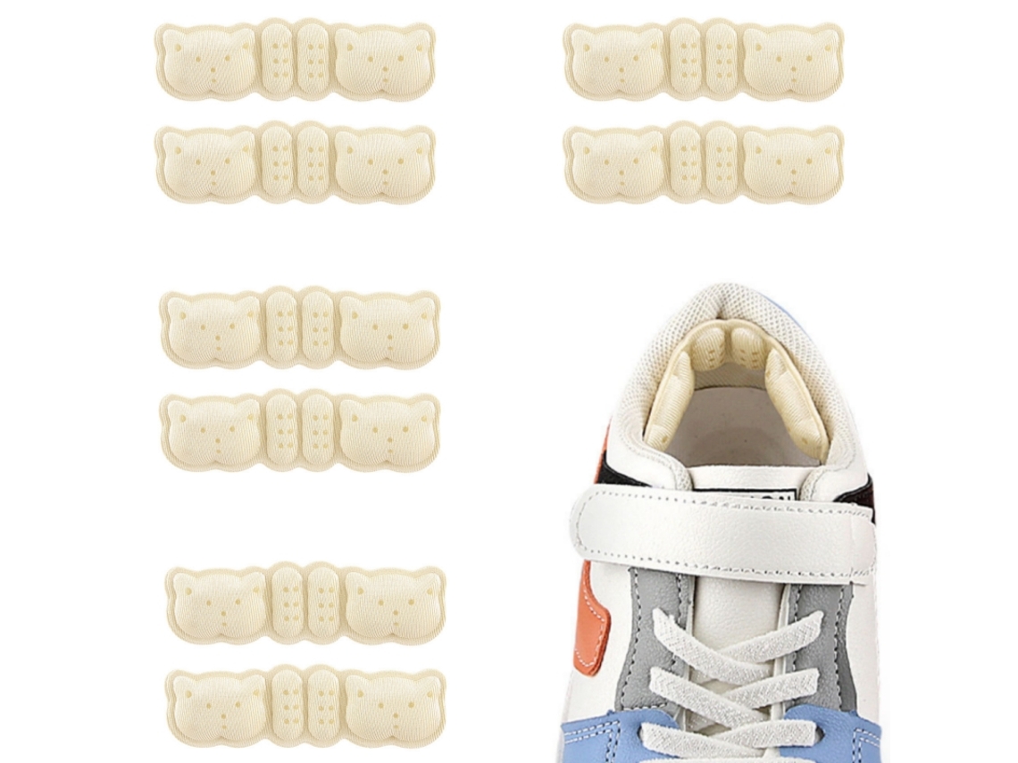 Calcomanías para el talón, almohadillas para zapatos, 4 pares Beige