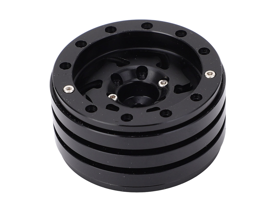 4pcs Llanta Beadlock Rc 1.9 Pulgadas 12mm Hex Aluminio Cnc Para 1/10 Crawler Negro