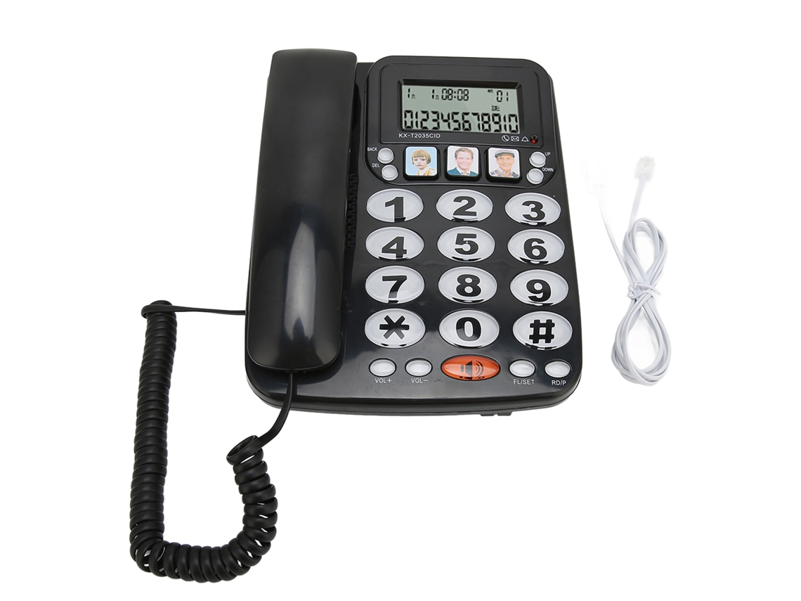 Teléfono fijo con identificador de llamadas y tono de llamada ajustable