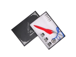 8pcs Set Pluma De Pena Retro Para Caligrafía Con Tinta Caja Regalo (rojo) Materiales Escolares Artículos De Escritura Regalo De Cumpleaños