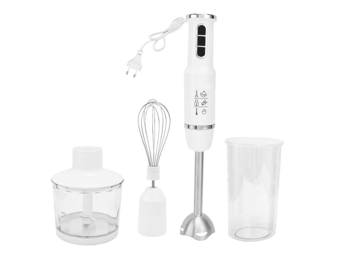 Batidora De Mano Multifuncional De 750 W Con 3 Velocidades, Procesador De Alimentos Blanco.