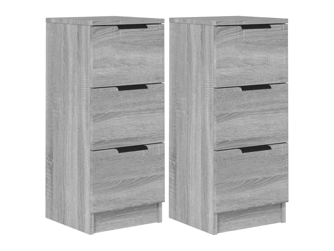 Aparador de 2 piezas en madera procesada Sonoma, gris, MAISON EXCLUSIVE, 30 x 30 x 70 cm