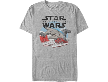 Camiseta Unisexo DEEPSTONE Distressed Star Wars Last Jedi brezo atlético (XXL)