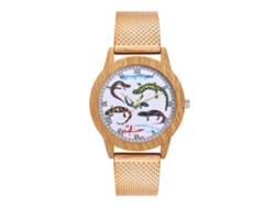 Reloj De Pulsera Analógico De Cuarzo Unisex Informal Zhoulianfa Con Correa De Malla, Oro Rosa.