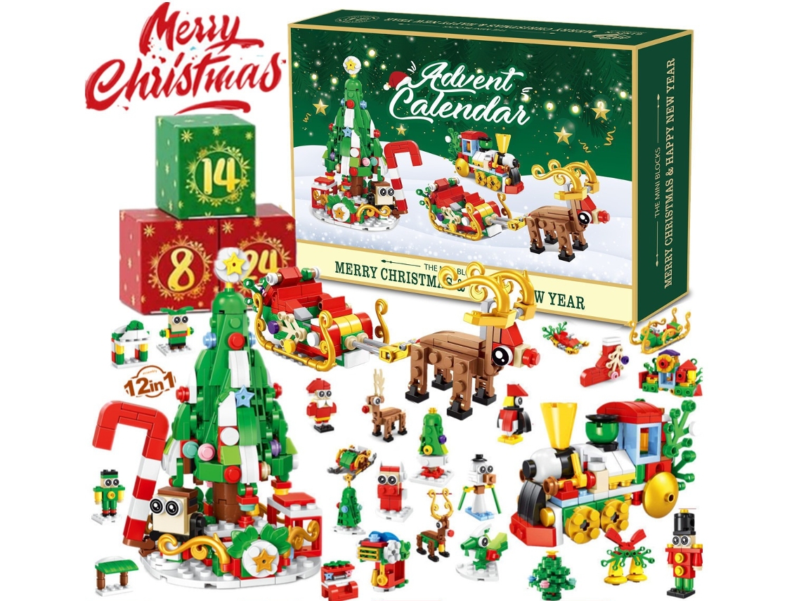 Calendario de Adviento navideño con bloques de construcción, juguetes y regalos sorpresa para niños M02 Gertiz