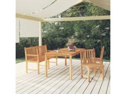 Juego de comedor de jardín de 4 piezas en madera maciza de teca DKD Home Decor