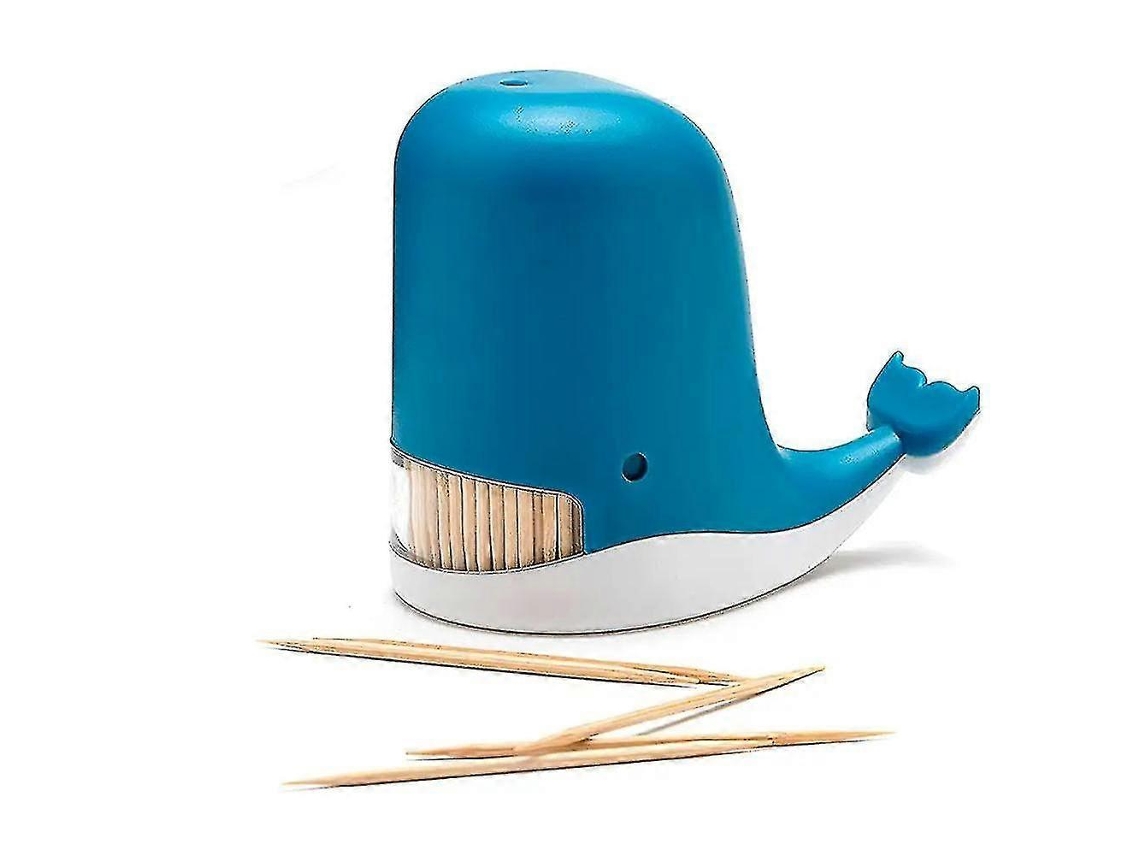 Palillero con forma de ballena, un dispensador de plástico funcional y decorativo con capacidad para 100 palillos.
