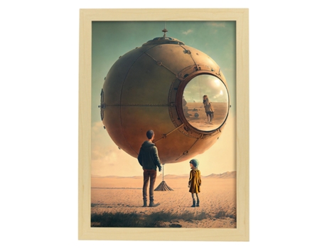 NACNIC Poster Cámara En Estilo Surrealismo Cinematográfico Ilustraciones Y Grabados De Historieta Abstracta Y Artística A4 Marcos Madera
