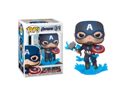 Figura Pop Marvel Avengers Endgame Capitán América con escudo roto y Mjolnir B.active