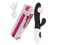 Masajeador de doble vibración MDUG, recargable, para punto G y clítoris, negro.