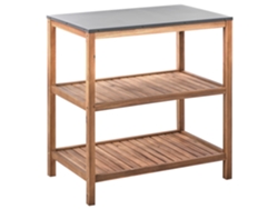 Cocina de jardín Beliani Brucoli en madera de acacia marrón 80x50x83