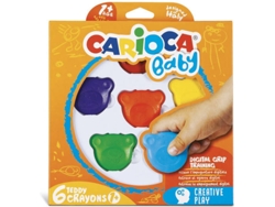 Pack de 6 Lápiz de Cera CARIOCA Baby Teddy (Multicor)
