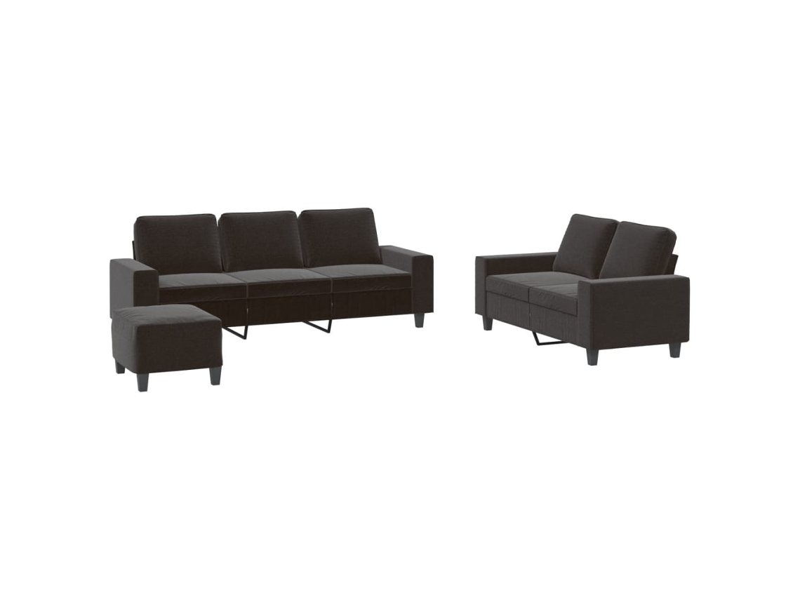 Maison Exclusive - Juego De Sofás 3 Piezas Tela Negro