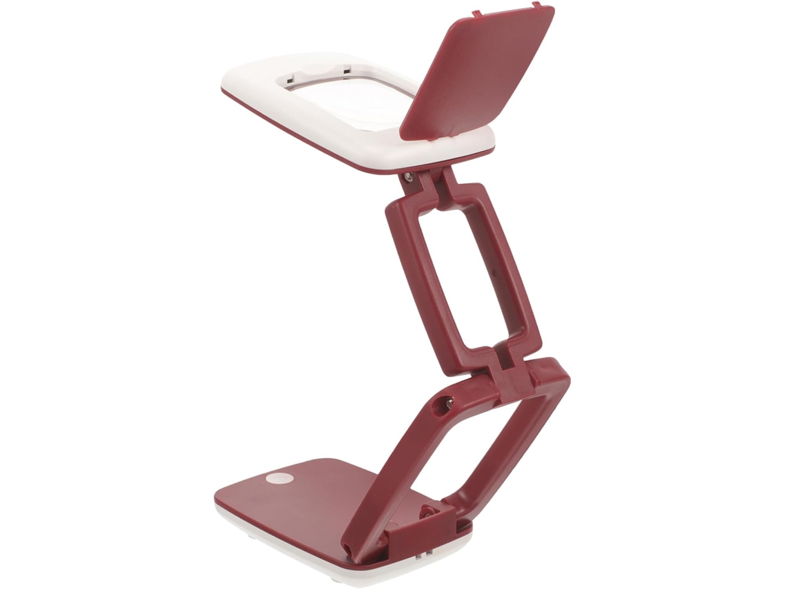 Lupa de lectura plegable portátil con 3 paneles, 9 luces LED, lámpara de aumento blanca y roja, no requiere pilas. SFUSHOS