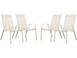 Sillón de jardín "Cordoba" de Textilene - Phoenix - Crudo - Juego de 4