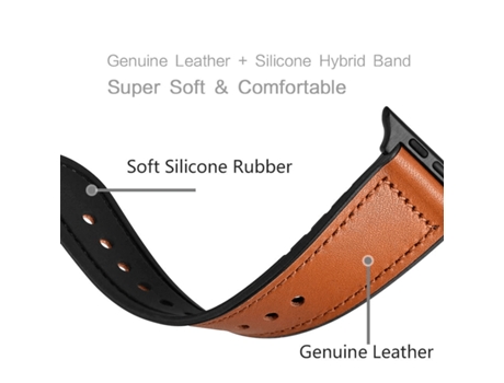 Pulsera Couro e Silicone Premium GIFT4ME para Garmin Forerunner 255 Music - Márron / Negro