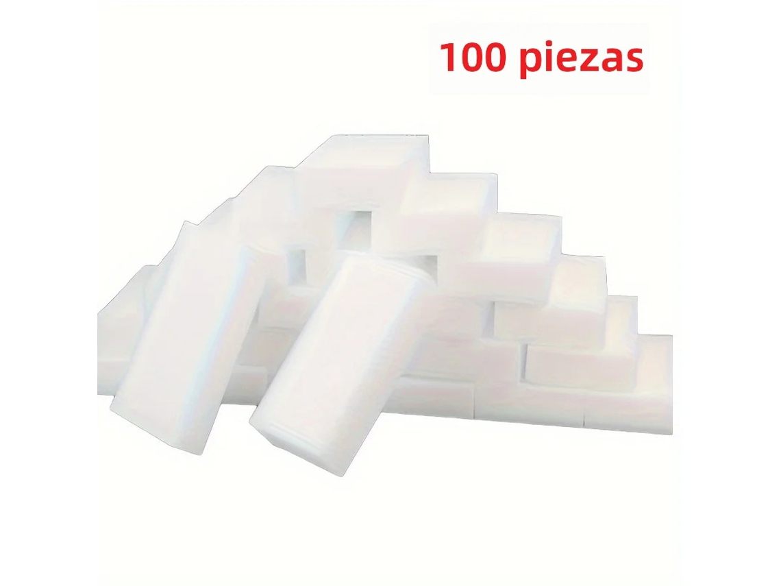 (100 Piezas Blancas De 10x6x2cm) Esponjas Mágicas De Melamina Para Limpieza