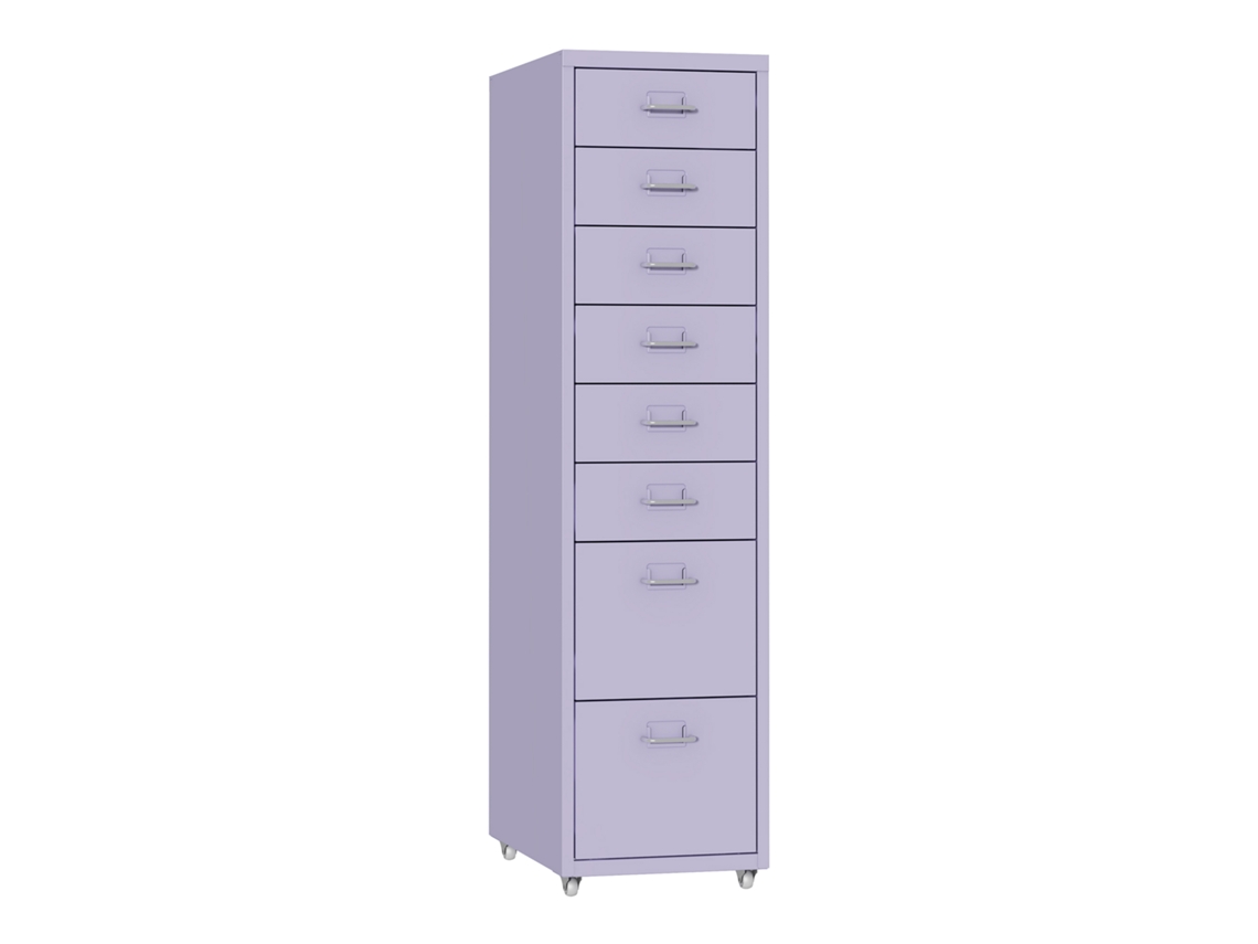 Archivador Móvil Kökar Con 8 Cajones 109x28x41 Cm Acero - Violeta [EN.CASA]