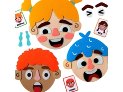 Juguetes de aprendizaje socioemocional, rompecabezas de ensamblaje DIY de la cara y los cinco sentidos de los niños Mdug