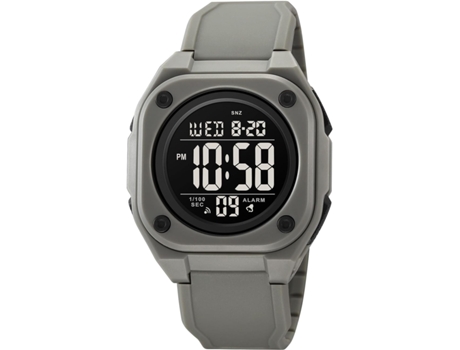 VEANXIN Reloj de pulsera deportivo resistente al agua con cronógrafo LED digital cuadrado-gris negro
