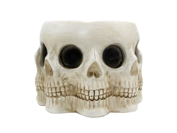 Maceta de calavera multifacética, adorno de resina para el hogar, jardín, decoración de paisaje de calavera de terror