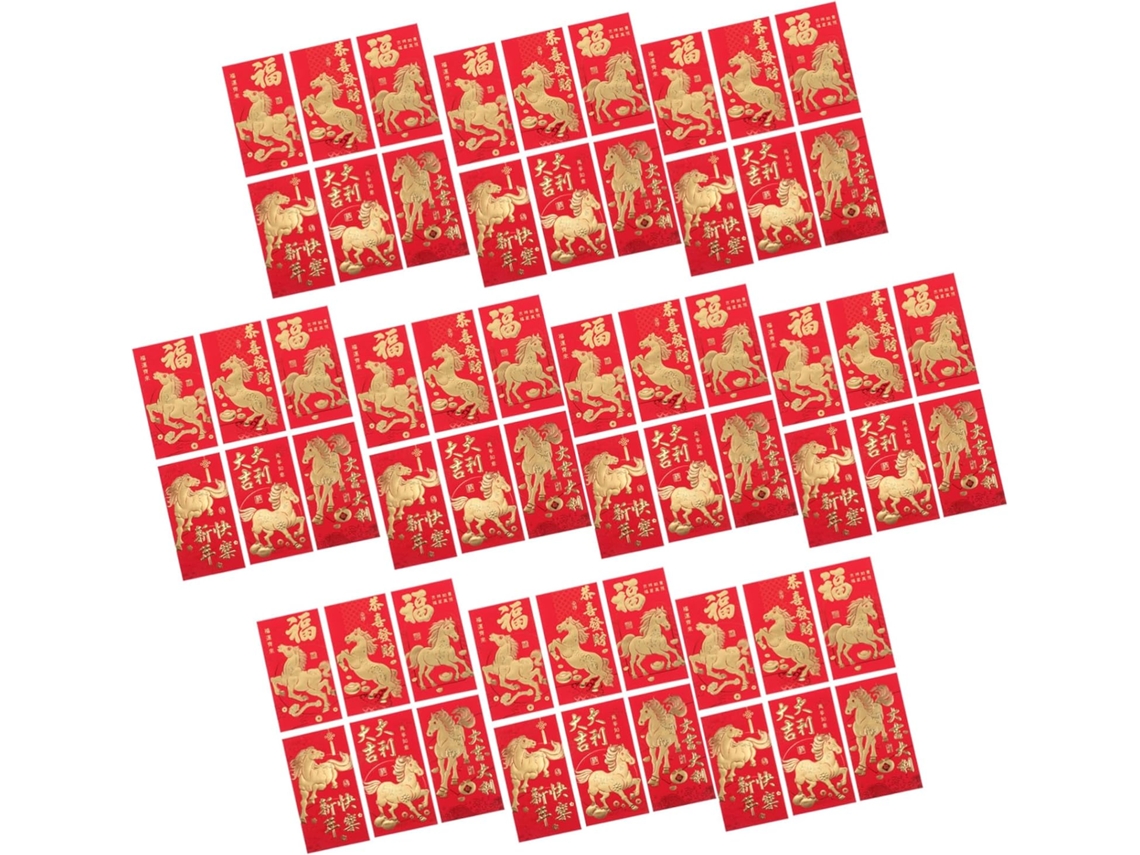 60 Sobres Rojos Para Líquidos, Diseño Creativo, Motivo De Caballo, Tradición China
