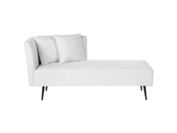 Chaise longue de tela blanco izquierdo BELIANI Riom