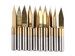 10 Brocas De Grabado Cnc De 3,175 Mm, Acero De Tungsteno Con Revestimiento De Titanio, 30°, Herramienta Para Trabajar La Madera